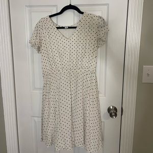 Old Navy White with Black Polka Dot Dress Size Large